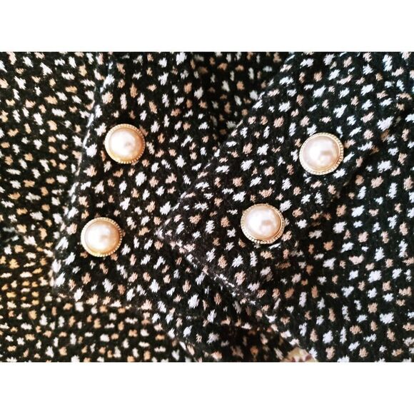 Talbots Long Sleeve w/Cuff links Dotted Wide Neck Ladies Top-Medium - Picture 3 of 5